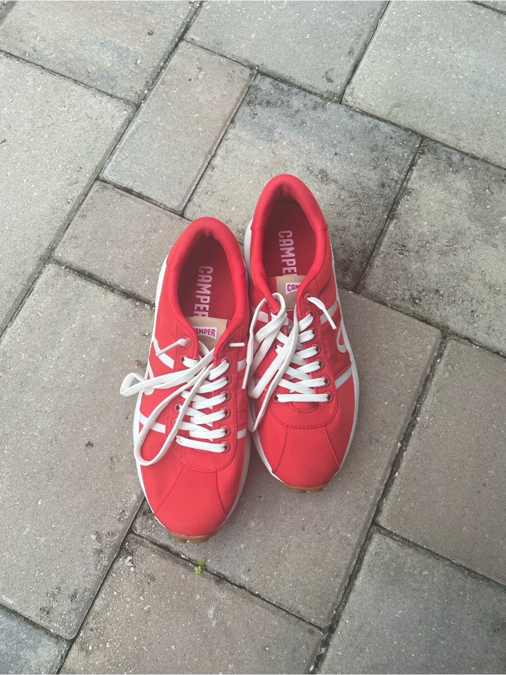 Camper Women's Red Lace-Up Athletic Sneakers with White Accents Size 9